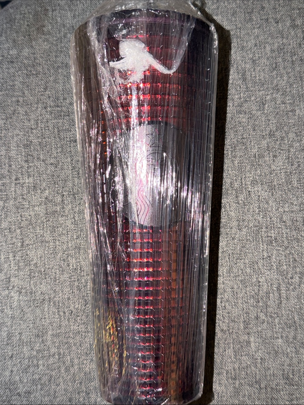 Starbucks Metallic Red Ribbed Travel Tumbler